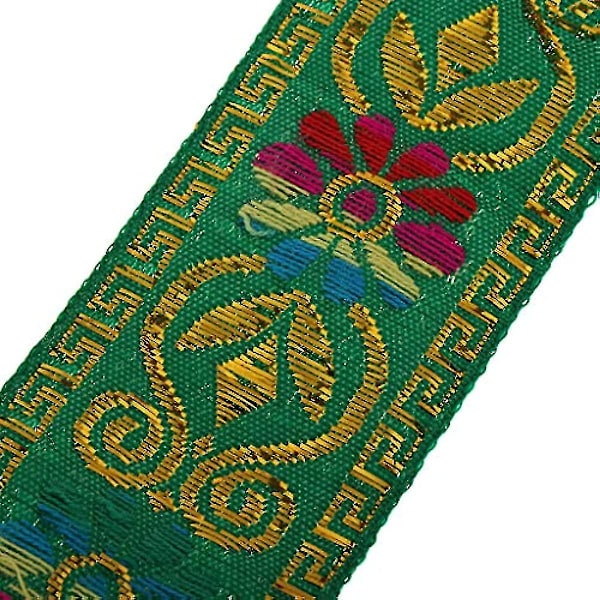 Jacquard Trim Flettet Brodert Bånd Håndverk Sying Retro Boho Etnisk Stoff Bånd Trim For Sying Håndverk Prosjekter  7m  6 Stiler Å Velge Mellom Grass Green