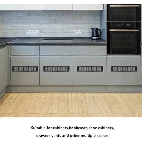 Rektangulära ventilationsgaller, lämpliga för 80 × 300 mm ventiler.