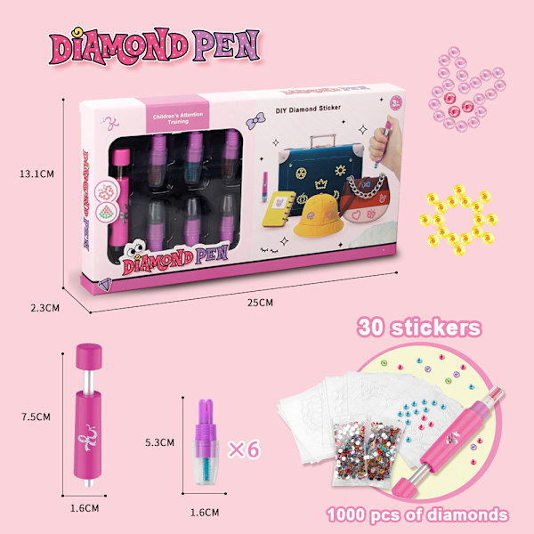 Bling Bling Ultimate Glam Set - Kiinnitä timantit hiuksiin, monivärinen Nail Drill Pen