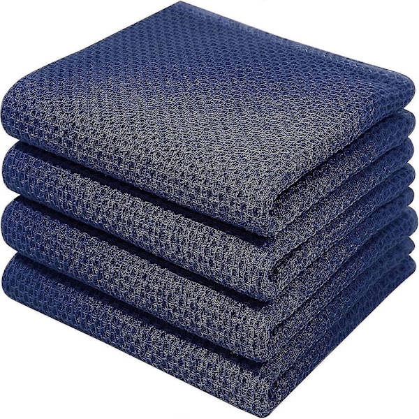 6-pack 100% Bomulls Terry Handdukar Köksdisk Rengöring Hängande Slinga Dark blue 34*73cm