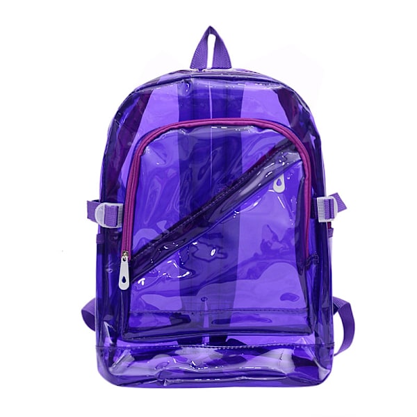Transparent Ryggsäck för Kvinnor, Stor Kapacitet, Väska med Stark Färg, Vattentät Strandryggsäck Purple