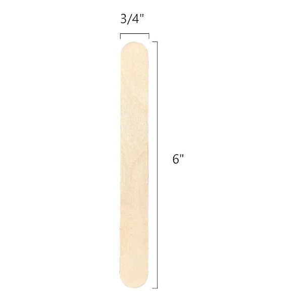 100 stk Trehåndverk Ispopstikker 6 tommer Lange X 3/4 tommer Brede Behandlerpinner Ispopstikker For