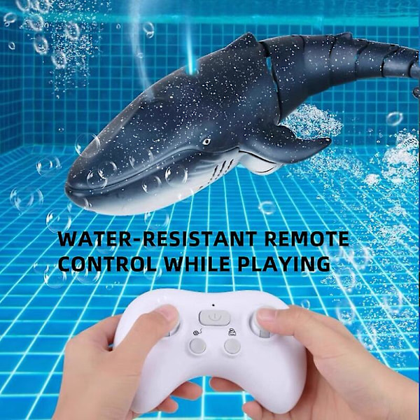 Fjärrstyrda hajleksaker Fjärrstyrda valhajsleksaker RC-båt Vattenleksaker för barn i åldern 8-12 Fjärrstyrda båt Utomhusleksaker för barn   Fingerfärdighetsspel Big RC Whale Blue