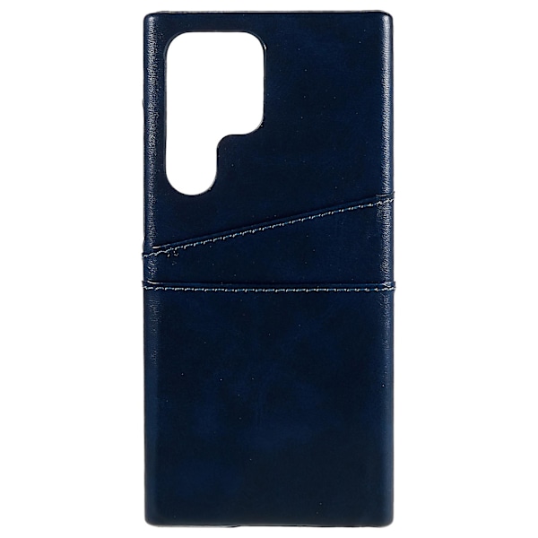 Til Samsung Galaxy S24 Ultra Etui 2 Kortpladser PU+PC Telefon Cover Blue