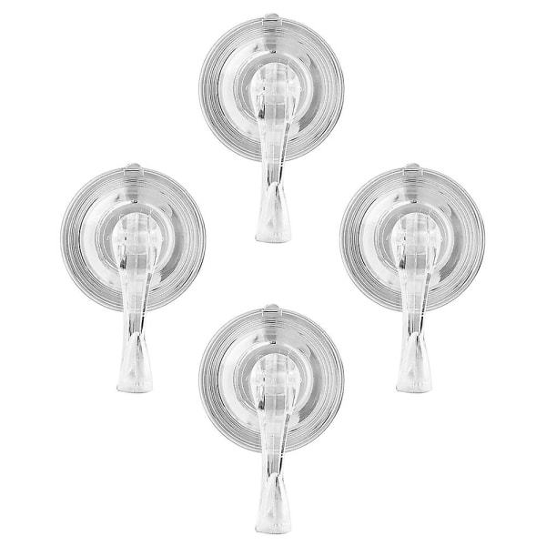 4 Pack Suction Cup Hooks, Clear Reusable Heavy Duty Vacuum Suction Cup Hooks For Shower, Kitchen Bathroom Towel Hooks Removable Wreath Door Hanger