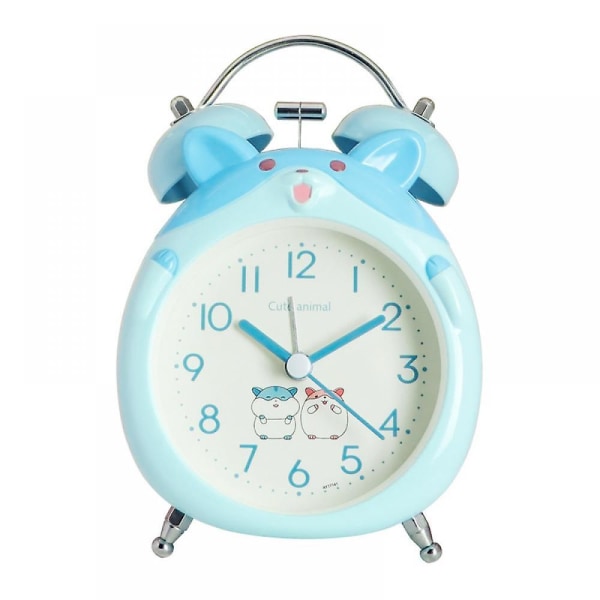 Children's Alarm Clock Cartoon Hamster Clock Night Light Special Gift For Boys And Girls Alarm Clock - Blue