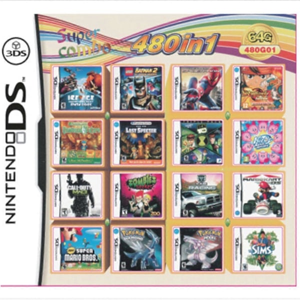Kokoelmapeli Kasettikortti Nintendon DS 3DS 2DS Super Combo Multi Cart 472in1