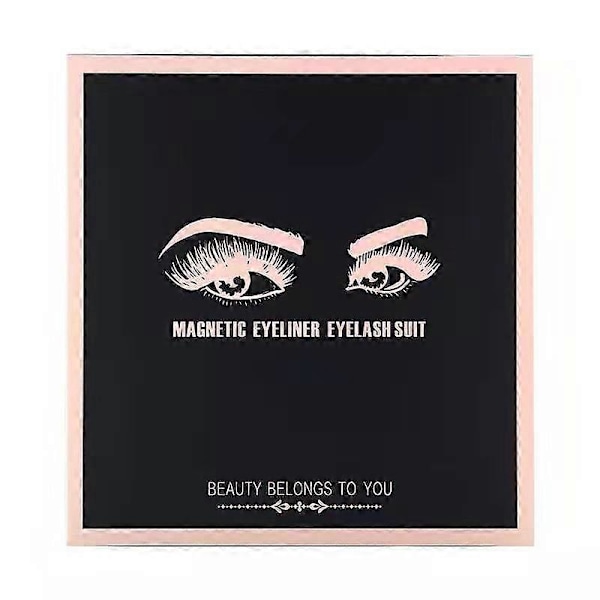 Vedenpitävä magneettinen eyeliner ripsillä ja pinseteillä, 3 parin setti, pitkät ripset dense