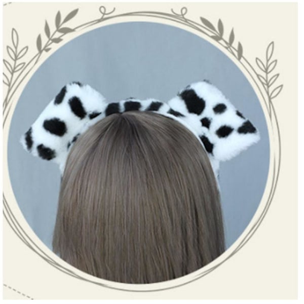 Dalmatian-korvakoriste Koiran Korvat Pääpanta Söpö Pentu Korvat Piirretty Hiushuivi Puku Pääpanta Cosplay Hiuslisävarusteet white