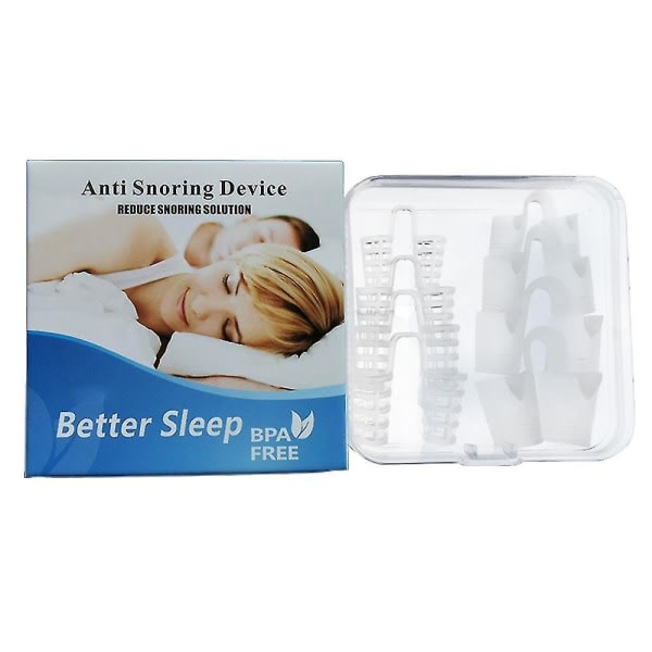 8 stk/sett Silic neseventiler Clip Anti Snore Clips Søvnapné Nesedilatatorer Enhet Søvnhjelp