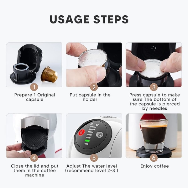 Nespresso Dolce Guston, kahvikapselimuuntimen, integroidun taitettavan kahvinkeittimen lisävarusteen kanssa yhteensopiva kapseliadapteri