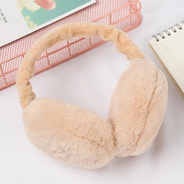Mjuka Plysch Öronvärmare Unisex Vinter Varma Öronmuffar Utomhus Kallsäkerhet Öronmuffar A Beige