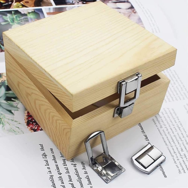 P10pcs Antique Latch Hasps Decorative Vintage Locks With Screws,for Wooden Box Buckle Suitcase Box Luggage Buckle For Jewelry Case