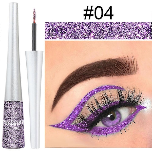 16 Förpackningar Färgglad Glitterpulver Glitter Eyeliner