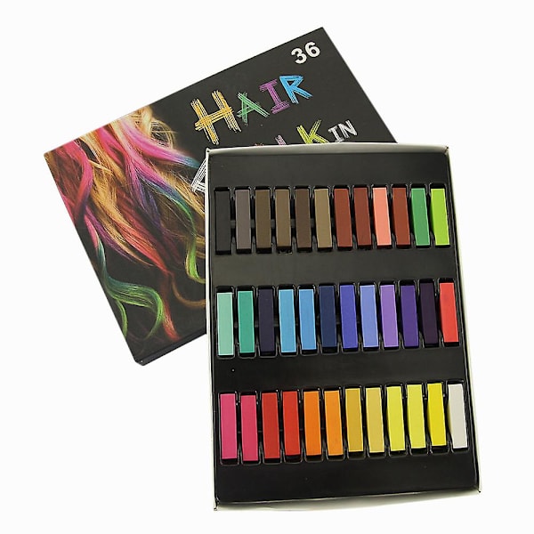 36 Färger Hårfärg Krita Tillfällig Färgning DIY Giftfri Pastell Salong Kit Omedelbar