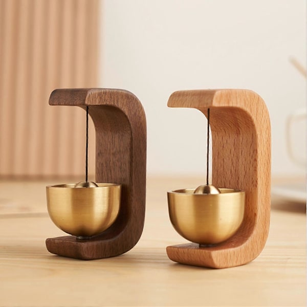 Dörrklocka Hållbar Lätt att installera Högt ljud Massivt träram Butiksingång Ring Magnetisk Trä Dörrklocka Inflyttningspresent Kaesi Brown