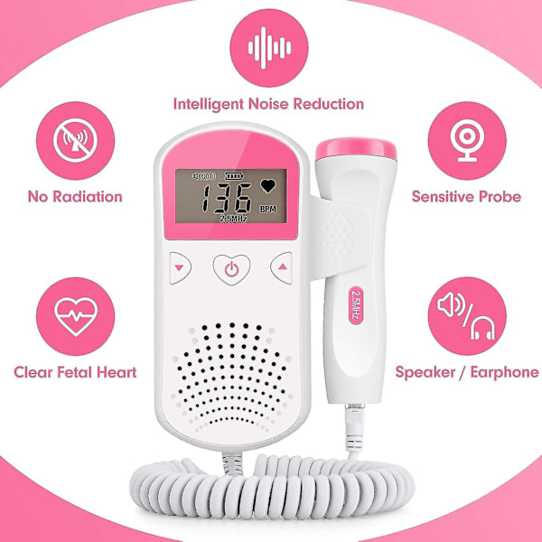 Home Fetal Doppler, Pocket Baby Heart Monitor, Fetal Heartbeat Doppler For Pregnancy