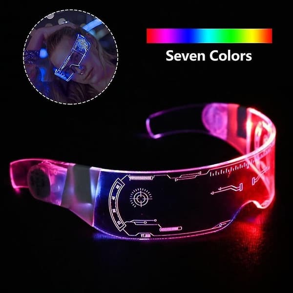 1/2/4 stk. Lysende Farvebriller Led Briller El Wire Neon Lys Visir yellow light