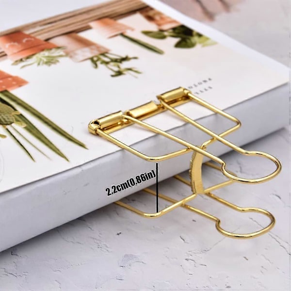Ekstra store papirclips, hule, lange clips 3,2 cm, flere farver, store papirklemmer til kontorartikler (10 stk.) (D-V2) gold