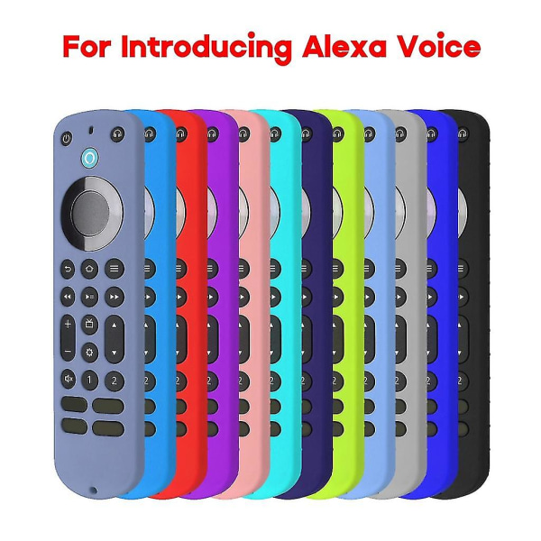 Silikone Sleeve Case-shell Anti-slip cover til Alexa Voice Remote Slagsikker Lavender gray