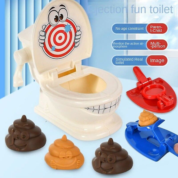Hauskat WC-lelut Prank Poop Shooting Catapult Toys Trick WC Prop Rentoutuminen Poop Toy Party Prop Lapsille Aikuisille   Taitopelit