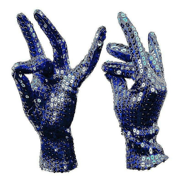 Michael Jackson Handskar Mode Sceneföreställning Mj Pailletter Kort Handske Silver Blå Röd Svart Gyllene Färg Glimmande Vantar Black