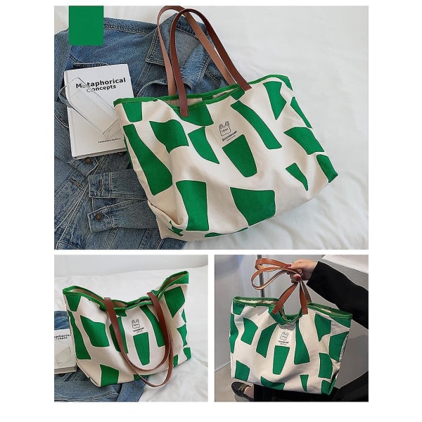 Dameveske Ny mote koreansk versjon Tote Bag Pendelveske med stor kapasitet Enkel tekstur skulderveske Nisje A916-671 Green