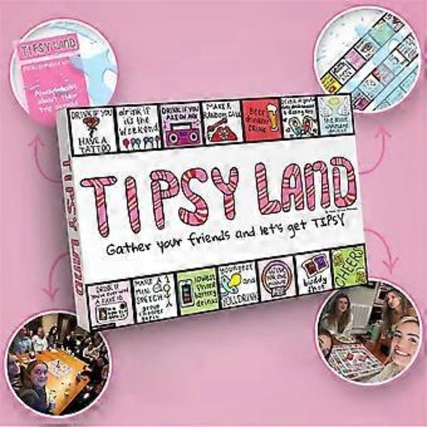 Tipsy Land Brädspel, Drinking Party Brädspel, Unik Plats att Ringa Vänner, Interaktivt Drinking Brädspel för Vuxna board games Party drinking board