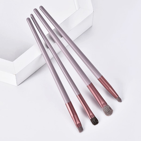 4 Øjenmakeup Pensler Sæt Plastik Håndtag Nylon Hår Øjenskygge Pensel