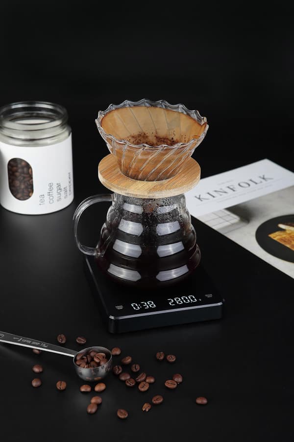 Laddningsbar Kaffeskala med Timer 3 kg / 0.1 g