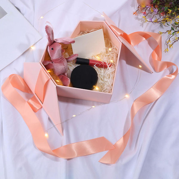 Presentförpackning Attraktiv DIY Ljus Färg Romantisk Hjärtformad Snack Förvaringslåda för Bröllop Black