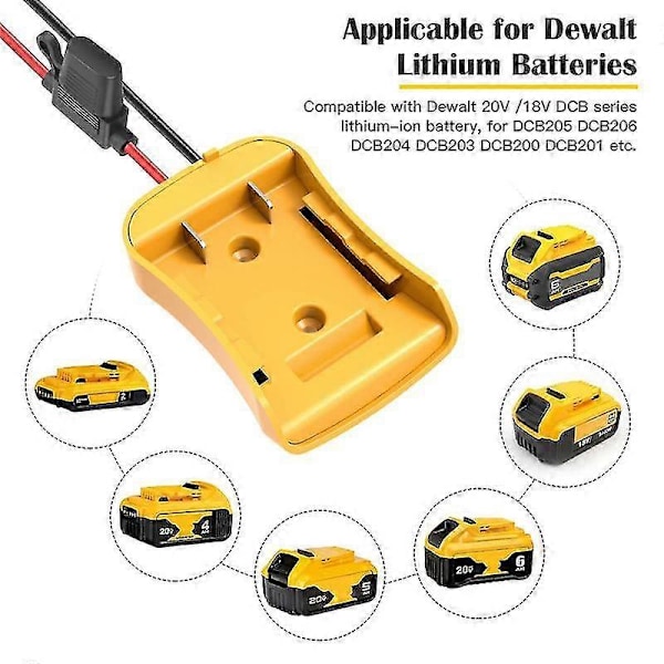 2-pack Hjul Adaptrar för DW 20V Batteri Adaptrar Hjul Batteri Konverteringskit