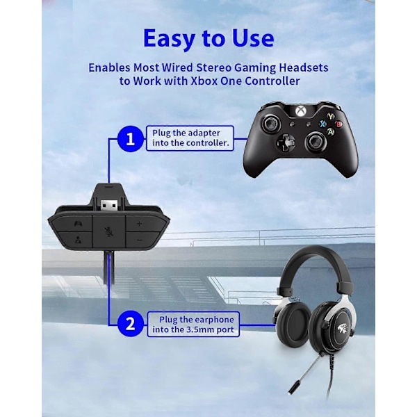 Stereo Headset Adapter for Xbox One, Xbox Headset Adapter, Xbox One Headset Adapter, Juster Lydbalanse