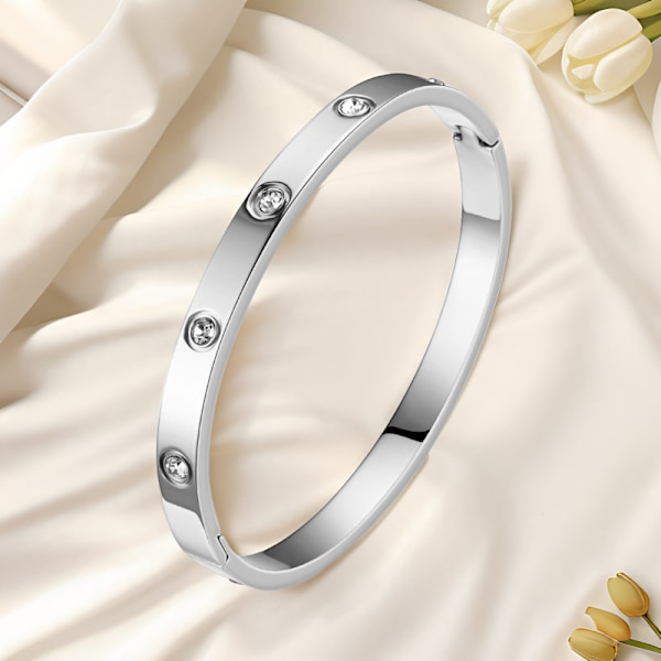 Enkla Manschettarmband För Kvinnor Rostfritt Stål Berlock 2023 Mode Smyckestillbehör Steel