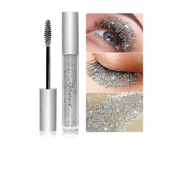 Glitter Mascara Diamond Glitter Mascara, 4D Glitter Vandfast Mascara, Langvarig Tyk og Lang Mascara til Kvinder