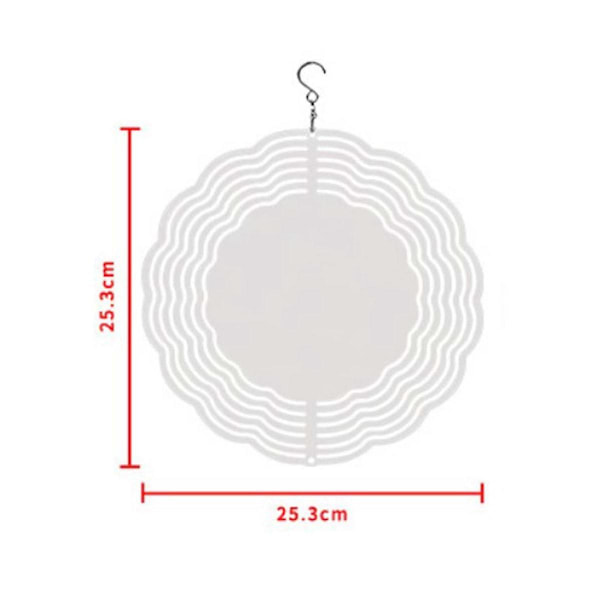 Blomsterformet 3D roterende vindklokke Hagedekorasjon Sublimering Blank Tosidig DIY