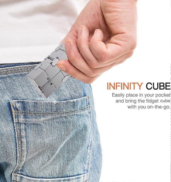 Fidget Cube Ny Version Fidget Finger Legetøj - Metal Infinity Cube til Stress og Angstlindring/ADHD