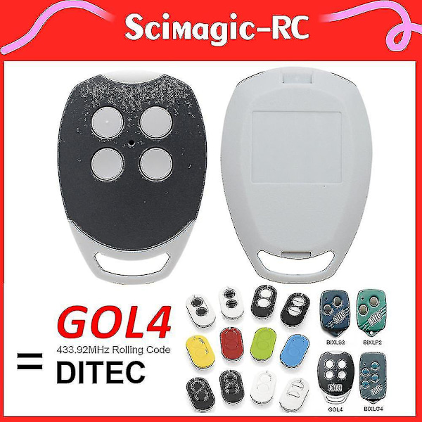 100 % yhteensopiva Ditec Gol4 433 Rolling Code -garagien kaukosäädin Bixls2 Bixlp2 Bixlg4 43392mhz Entrematic Zen 2 4 Zen2/4w Style2