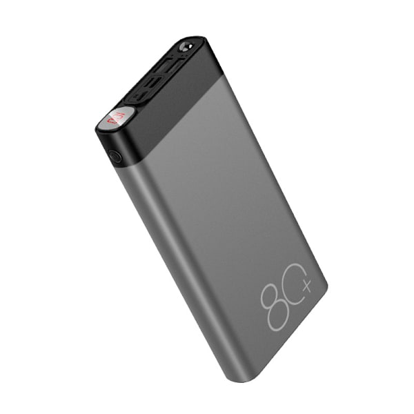 20000mah bærbar powerbank med LED-lys grey