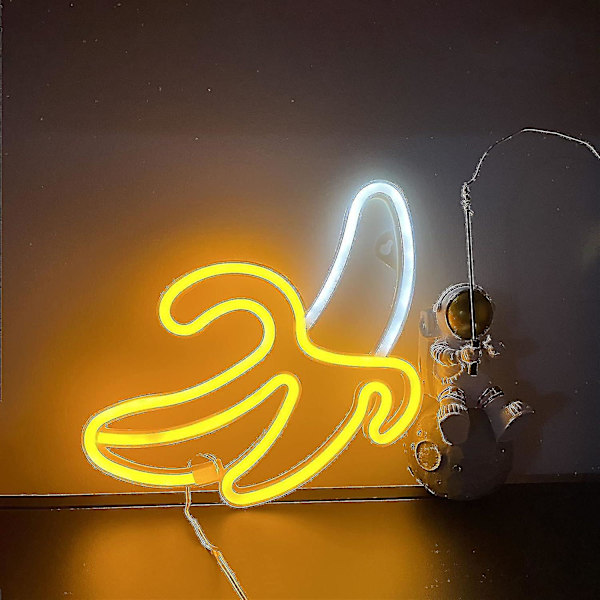 Banan Neon LED Väggmonterad Neon För Heminredning Batteri- och USB-Driven Neon Nattlampa Neon Skylt Belyser Barnrum Fest Jul Bröllop