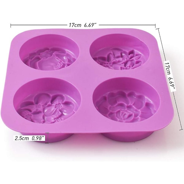 Silikonform för tvål i blomform, form för hemlagad tvål, muffins, puddingar