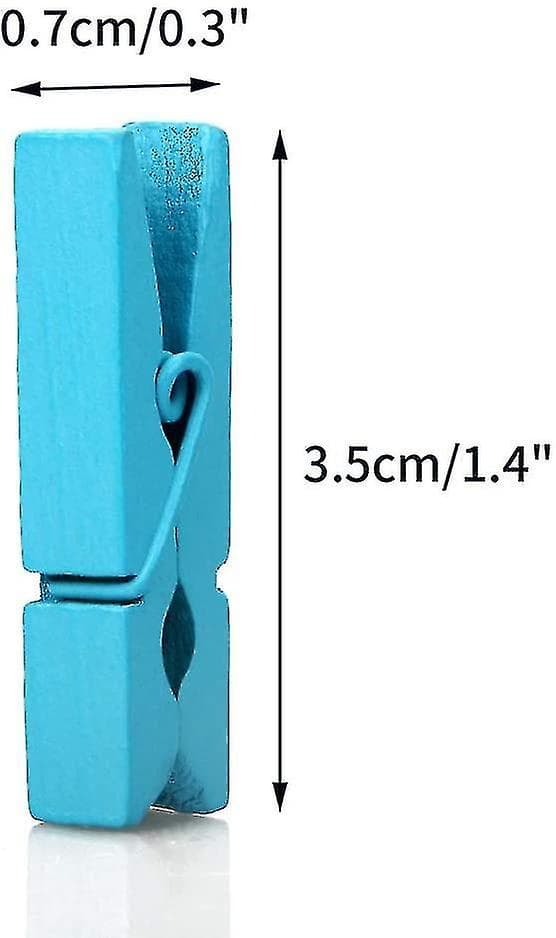 Färgglada Träklämmor 3,5 cm Mini Klämmor 100 st Träfotoklämmor