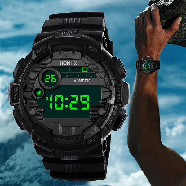 Honhxmen Sports Watches Fashion Chronos Countdown Men's Waterproof Led Digital Watch Man Military Clock Relogio Masculino 926