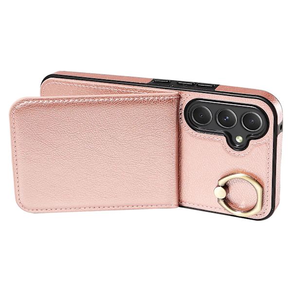 Kortholder Anti-fall Shell Pu Lær+tpu Deksel Etui Til Samsung Galaxy A54 5g Rose Gold
