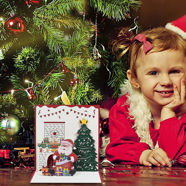 Joulukoristeet Joulukortti Pop Up - Joulukortit 3D - 3D Käsintehdyt Joulukortit Lahjakortit Joulun uudenvuodenjuhliin 1 kpl