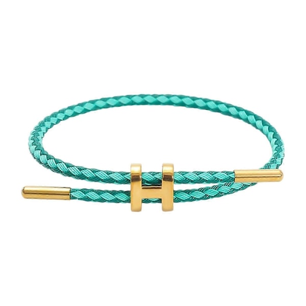 Stilfullt justerbart armband för kvinnor med 18k guldpläterat H-spänne, tillverkat av premium rostfritt ståltråd brun Good fortune and for
