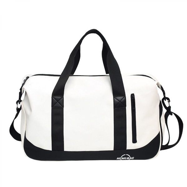 Yksinkertainen suuren kapasiteetin käsilaukku, urheilullinen vedenpitävä kuiva- ja fitness , lyhyen matkan matkalaukku valkoinen