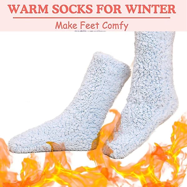 Golvsockor Vuxen Tjocka Sockor Kvinna Vinter Ullsockor blue