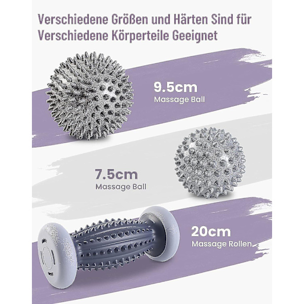 Seneste forbedrede version Fodmassager Fodmassage Rulle [sæt med 3] Muskelrulle & Kuglesæt Innovativ Fodmassagerulle Fod Pindsvinbold Til R B