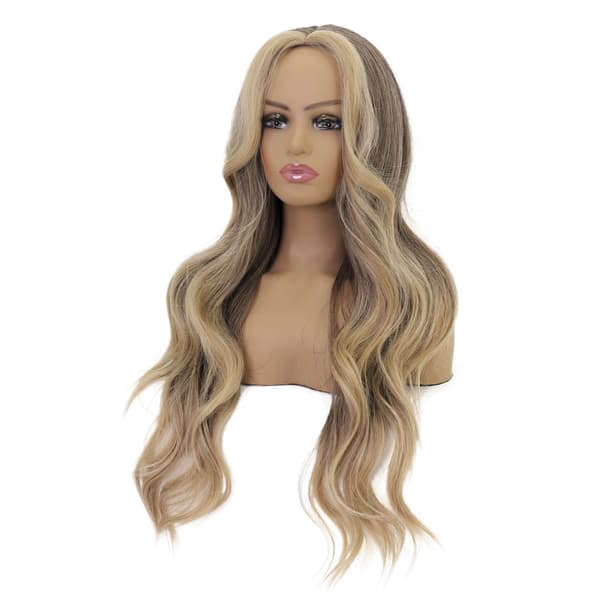 Lång blond peruk för kvinnor
